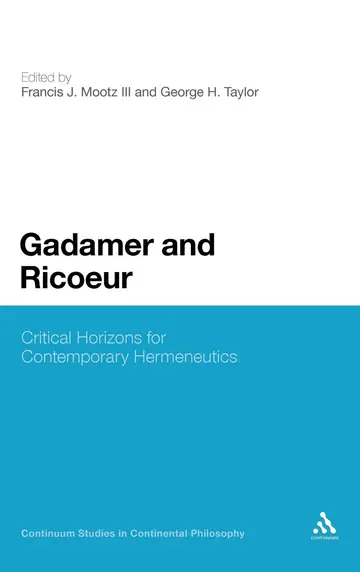 Cover of Gadamer and Ricoeur