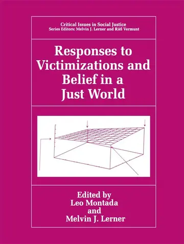 Cover of Responses to Victimizations and Belief in a Just World