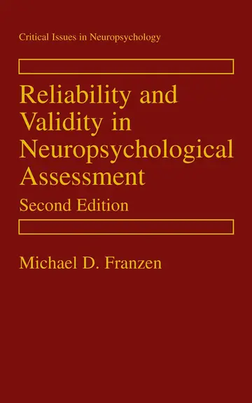 Cover of Reliability and Validity in Neuropsychological Assessment