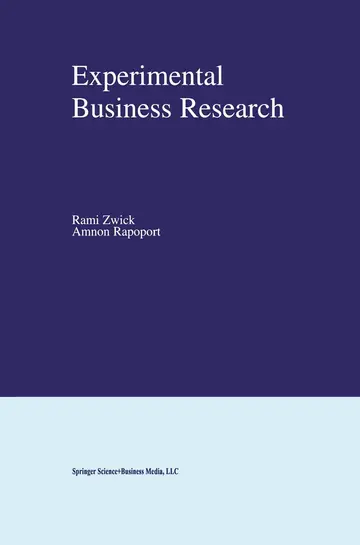 Cover of Experimental Business Research