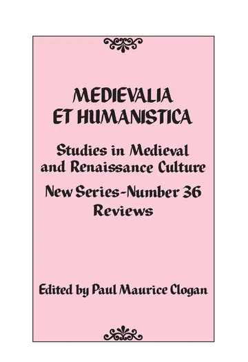 Cover of Medievalia Et Humanistica