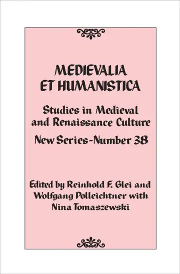 Cover of Medievalia Et Humanistica, No. 38