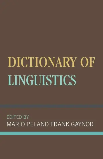Cover of Dictionary of Linguistics