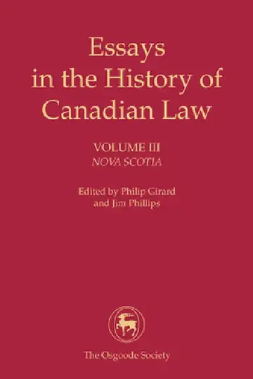 Cover of Essays in the History of Canadian Law, Volume III