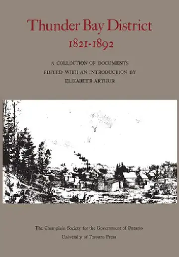 Cover of Thunder Bay District, 1821 - 1892