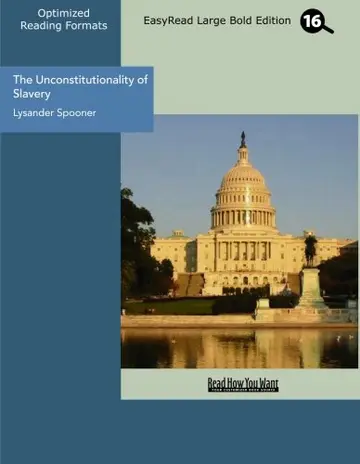 Cover of The Unconstitutionality of Slavery