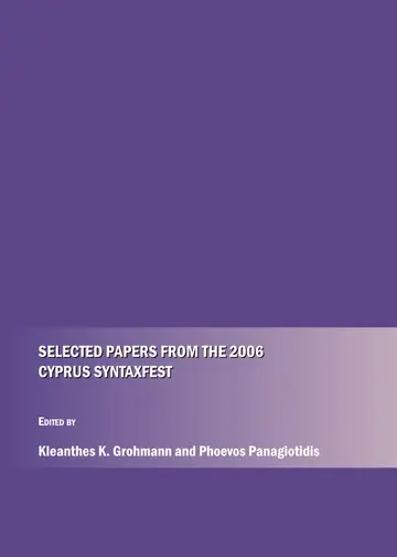 Cover of Selected Papers from the 2006 Cyprus Syntaxfest