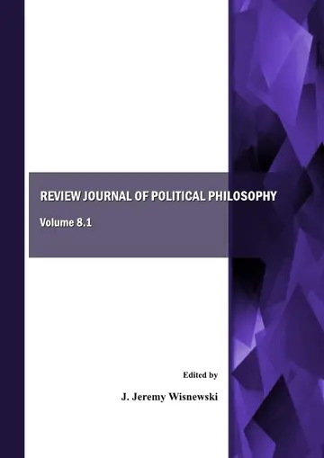 Cover of Review Journal of Political Philosophy, Volume 8.1