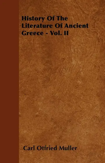 Cover of History of the Literature of Ancient Greece - Vol. II