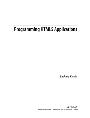 Cover of Programming HTML5 Applications