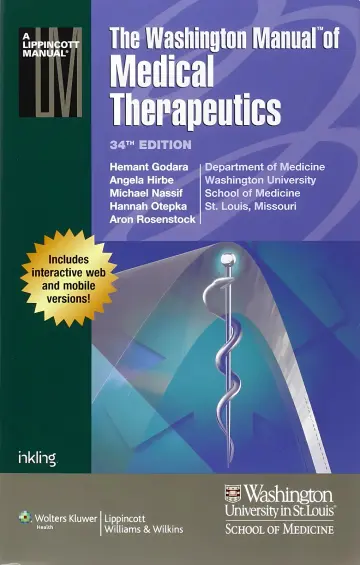 Cover of The Washington Manual of Medical Therapeutics, Print + Online Thirty-Fourth, with Inkling