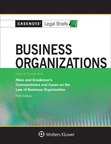 Cover of Casenote Legal Briefs for Business Organizations Keyed to Allen and Kraakman