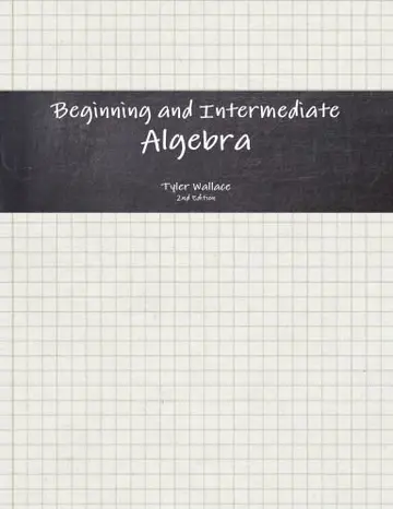 Cover of Beginning and Intermediate Algebra; 2nd Ed