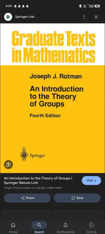 Cover of An Introduction to the Theory of Groups