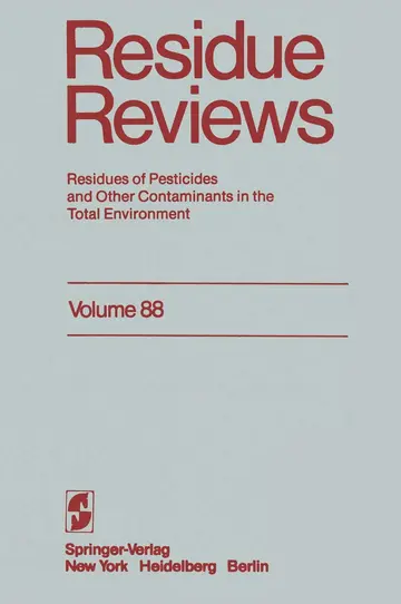 Cover of Residue Reviews