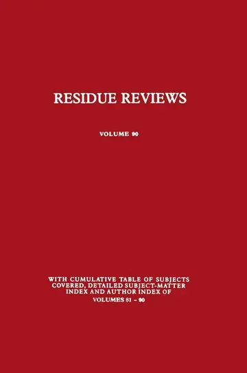 Cover of Residue Reviews