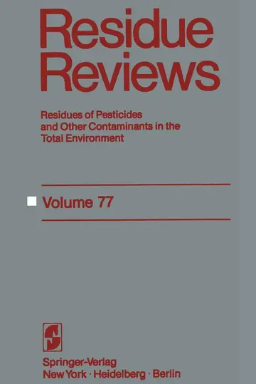Cover of Residue Reviews