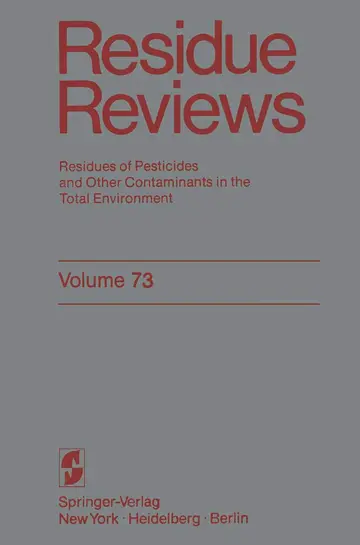 Cover of Residue Reviews