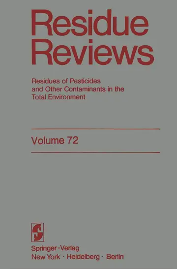 Cover of Residue Reviews
