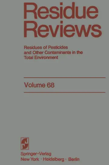 Cover of Residue Reviews