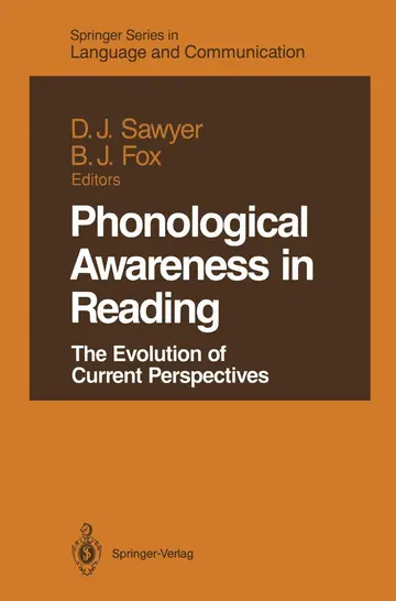 Cover of Phonological Awareness in Reading
