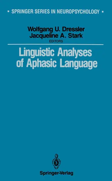 Cover of Linguistic Analyses of Aphasic Language