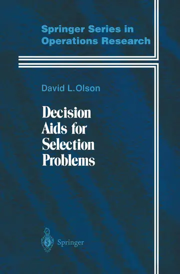 Cover of Decision AIDS for Selection Problems