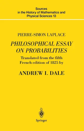 Cover of Pierre-Simon Laplace Philosophical Essay on Probabilities