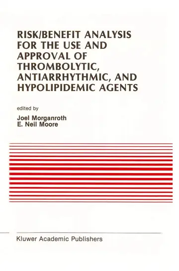 Cover of Risk/Benefit Analysis for the Use and Approval of Thrombolytic, Antiarrhythmic, and Hypolipidemic Agents