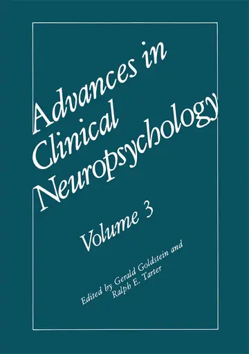 Cover of Advances in Clinical Neuropsychology