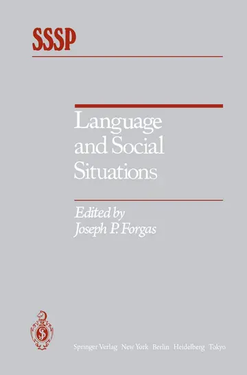 Cover of Language and Social Situations
