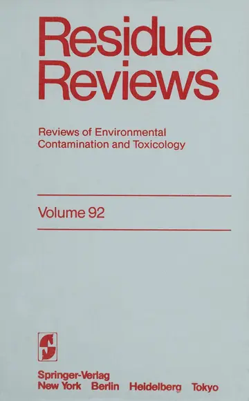 Cover of Residue Reviews