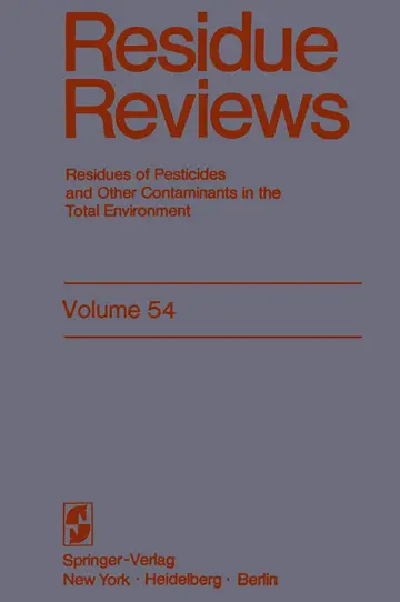 Cover of Residue Reviews