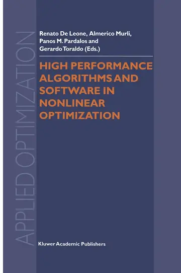 Cover of High Performance Algorithms and Software in Nonlinear Optimization