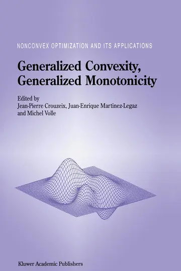 Cover of Generalized Convexity, Generalized Monotonicity