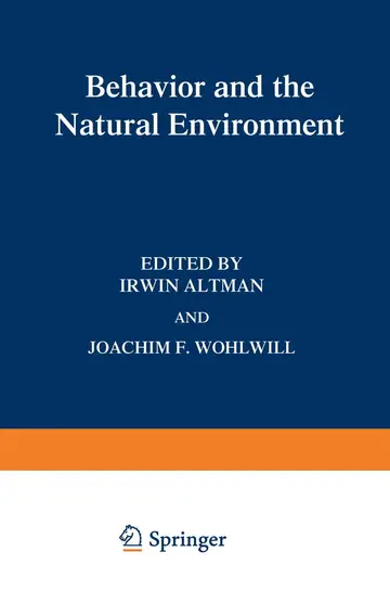 Cover of Behavior and the Natural Environment
