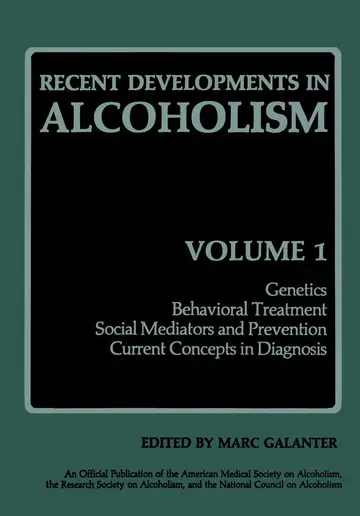 Cover of Recent Developments in Alcoholism