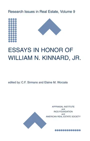 Cover of Essays in Honor of William N. Kinnard, Jr