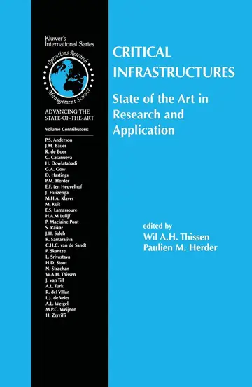 Cover of Critical Infrastructures State of the Art in Research and Application