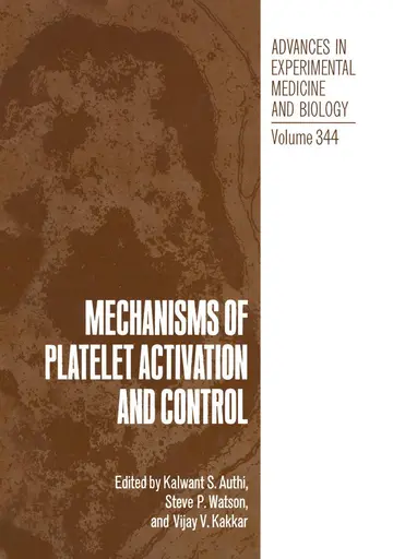 Cover of Mechanisms of Platelet Activation and Control