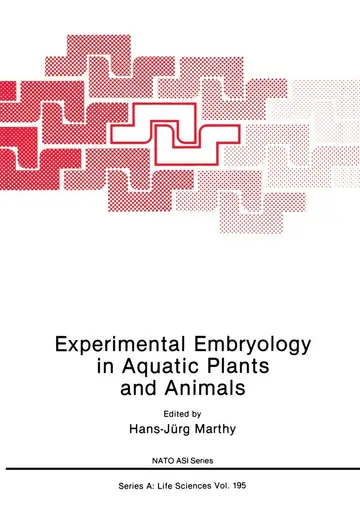 Cover of Experimental Embryology in Aquatic Plants and Animals
