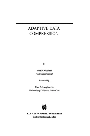 Cover of Adaptive Data Compression