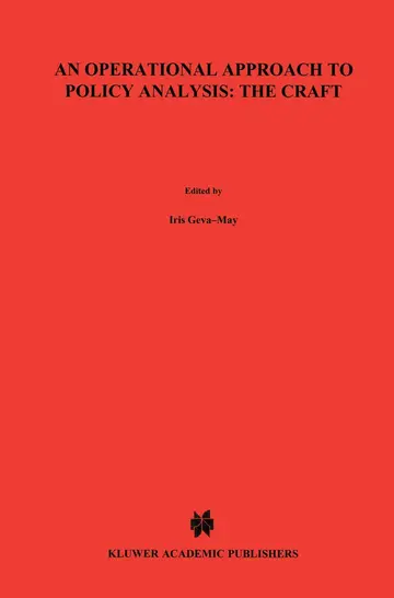 Cover of An Operational Approach to Policy Analysis