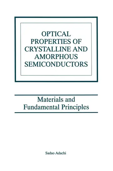 Cover of Optical Properties of Crystalline and Amorphous Semiconductors