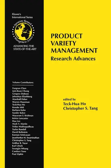 Cover of Product Variety Management