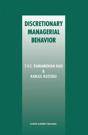 Cover of Discretionary Managerial Behavior