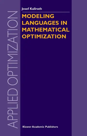Cover of Modeling Languages in Mathematical Optimization