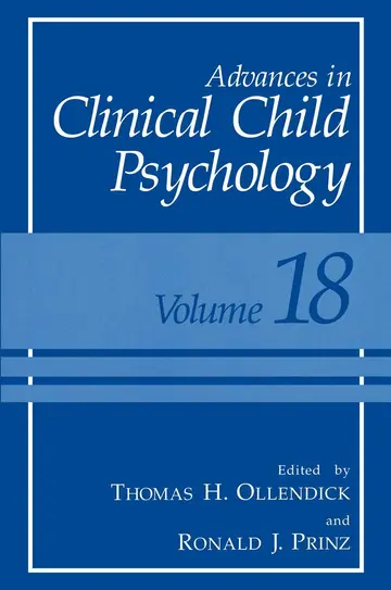 Cover of Advances in Clinical Child Psychology - Vol. 18