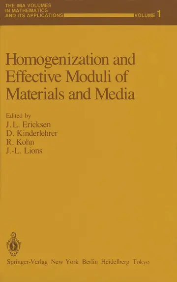 Cover of Homogenization and Effective Moduli of Materials and Media