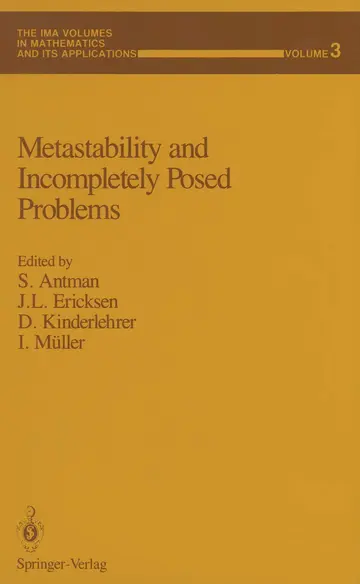 Cover of Metastability and Incompletely Posed Problems